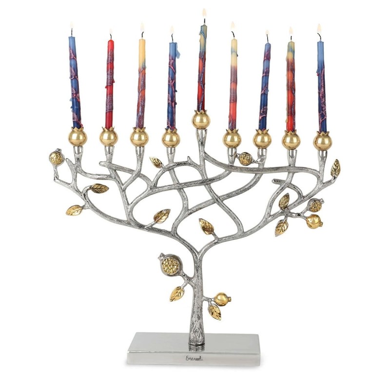 Yair Emanuel Pomegranate Tree Hanukkah Menorah